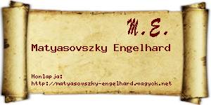 Matyasovszky Engelhard névjegykártya